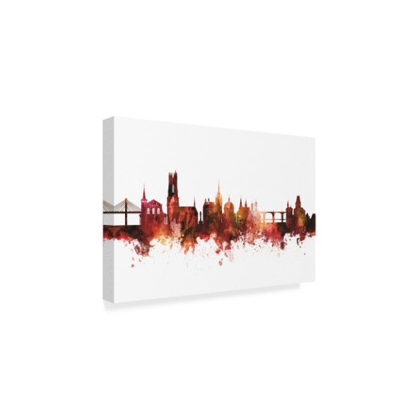 Michael Tompsett 'Fribourg Switzerland Skyline Red' Canvas Art,22x32